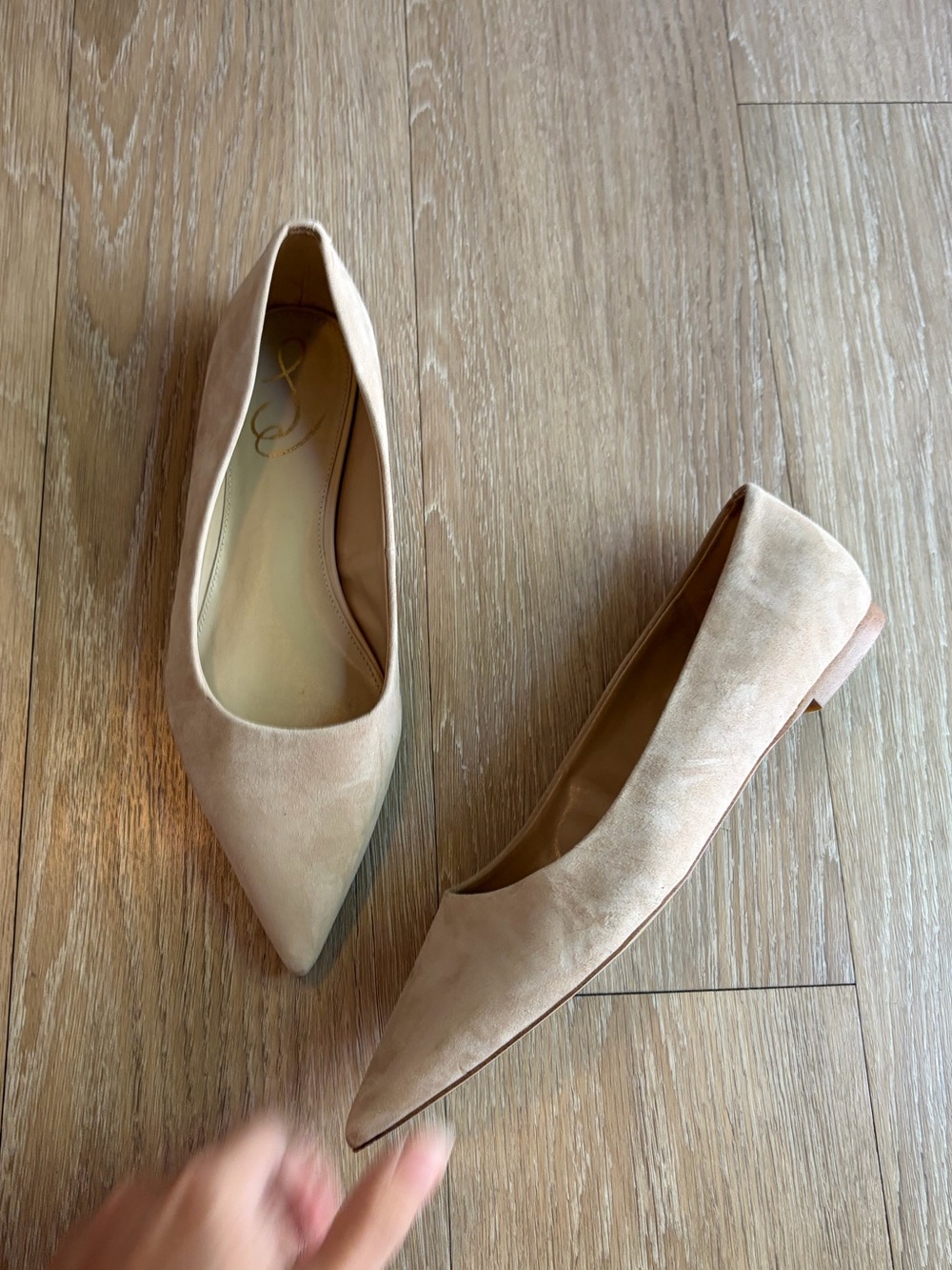 Sam Edelman Suede Pointed-Toe Flats in Beige - Picture 10 of 10